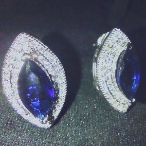 ELYA Jewelry Womens Sterling Silver Marquise Cubic Zirconia Drop Earrings